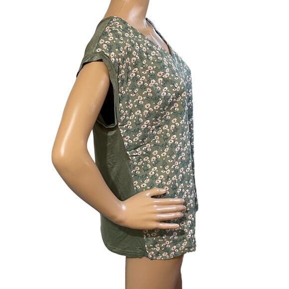 NWT Paper Moon Ellie Floral Blouse Size Small Mixed Material Button Back Style - Picture 6 of 14